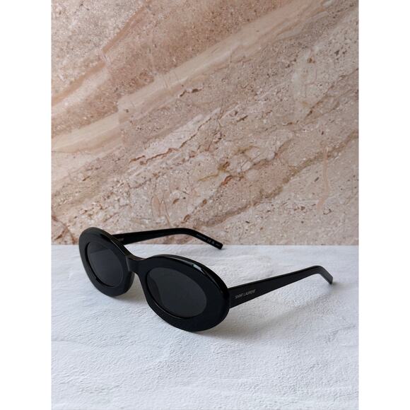 NEW Saint Laurent SL594 Oval Sunglasses in Black main image 6